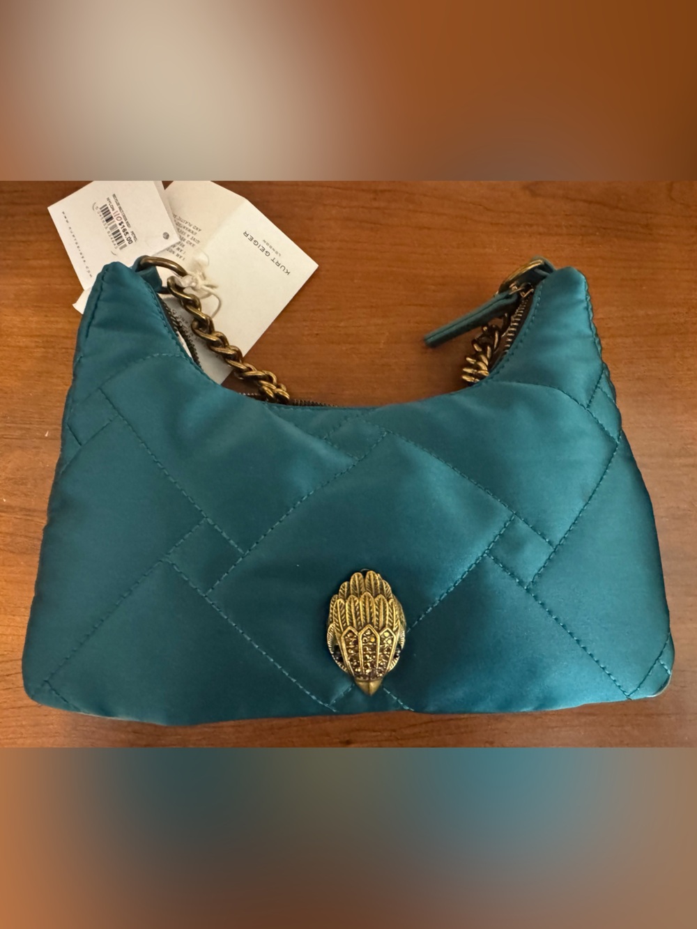 Kurt Geiger Teal Quilted Shoulder Bag